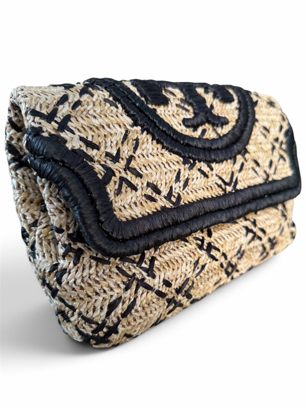 NWOT! Tory Burch Fleming Soft Straw Bag Clutch